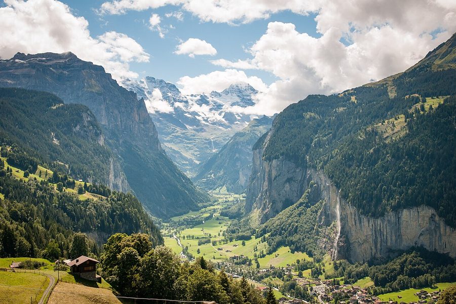 Lauterbrunnen valley and Swiss Alps