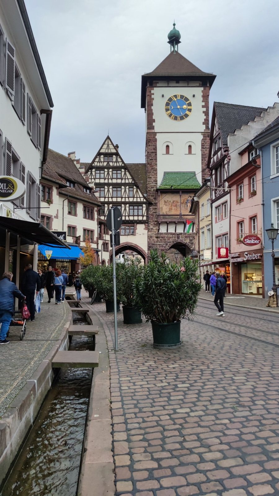 Schwabentor with Bächle in Freiburg
