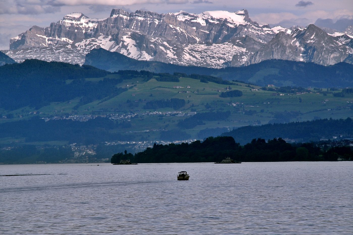 Lake Zurich with the Alps in the background